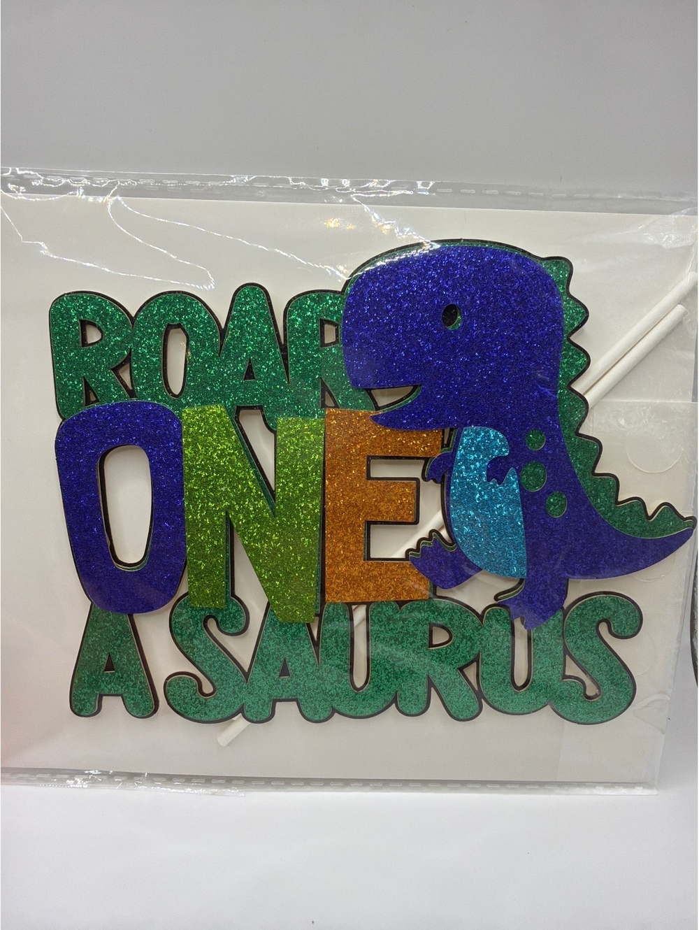 Roar One A Saurus Dinosaur Birthday Cake Topper